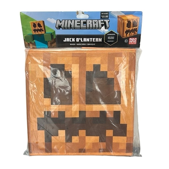 Disguise Minecraft Jack O’Lantern Mask Halloween Oversized - Picture 1 of 9